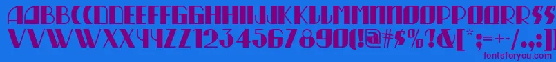 Munchausennf-Schriftart – Violette Schriften auf blauem Hintergrund