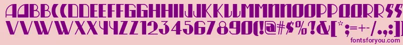 Munchausennf-Schriftart – Violette Schriften auf rosa Hintergrund