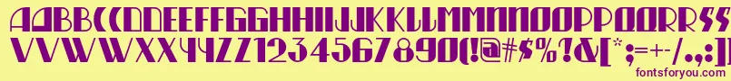 Munchausennf Font – Purple Fonts on Yellow Background