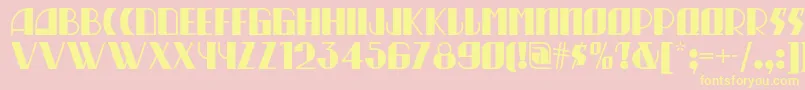 Munchausennf-Schriftart – Gelbe Schriften auf rosa Hintergrund