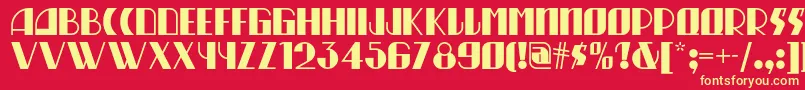 Munchausennf Font – Yellow Fonts on Red Background