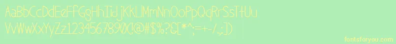 SexCandy Font – Yellow Fonts on Green Background