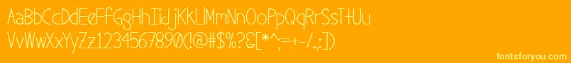 Czcionka SexCandy – żółte czcionki na pomarańczowym tle