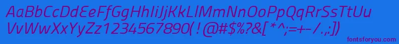 Panefresco400wtitalic Font – Purple Fonts on Blue Background