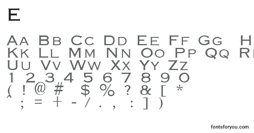 Police EngraverLight - Alphabet, Chiffres, Caractères Spéciaux