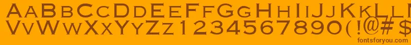 Fonte EngraverLight – fontes marrons em um fundo laranja