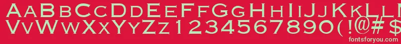EngraverLight Font – Green Fonts on Red Background
