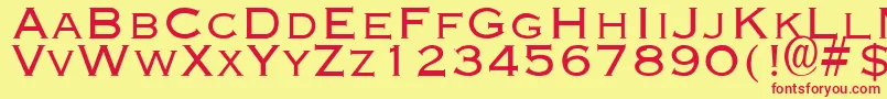 EngraverLight Font – Red Fonts on Yellow Background