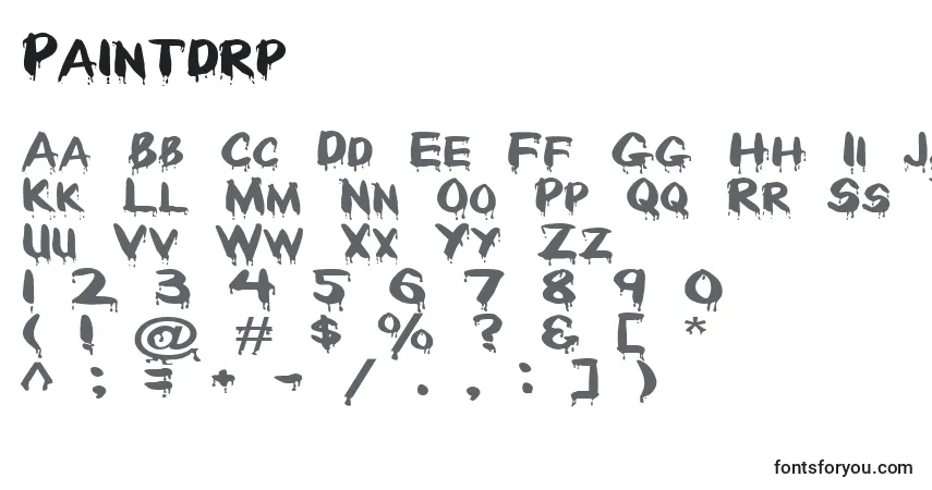 Paintdrp-fontti – aakkoset, numerot, erikoismerkit