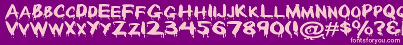 Czcionka Paintdrp – różowe czcionki na fioletowym tle