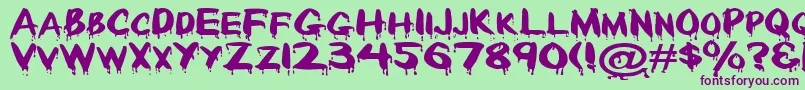 Paintdrp-Schriftart – Violette Schriften auf grünem Hintergrund
