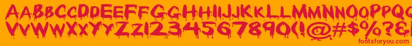 Paintdrp Font – Red Fonts on Orange Background