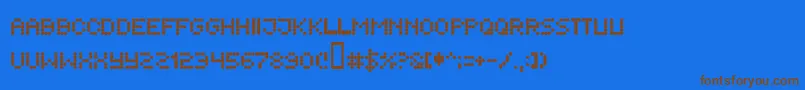 フォントFlytningar – 茶色の文字が青い背景にあります。