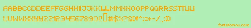 Flytningar Font – Orange Fonts on Green Background