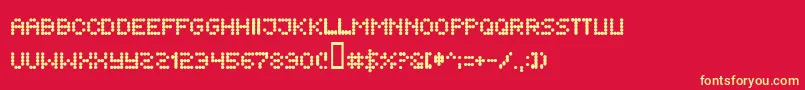 Flytningar Font – Yellow Fonts on Red Background