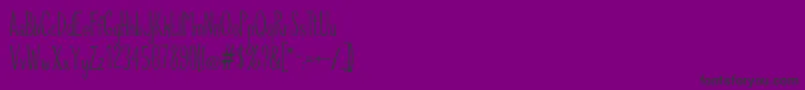 RiddleUpright-Schriftart – Schwarze Schriften auf violettem Hintergrund