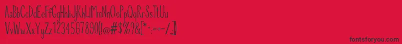 Fonte RiddleUpright – fontes pretas em um fundo vermelho