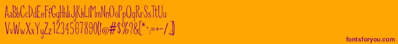 RiddleUpright Font – Purple Fonts on Orange Background