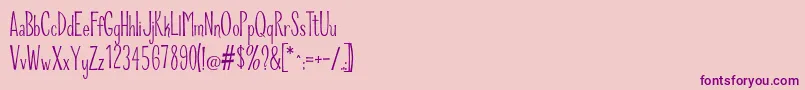 RiddleUpright Font – Purple Fonts on Pink Background
