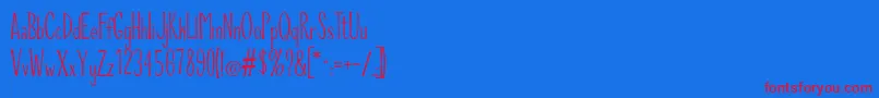 RiddleUpright Font – Red Fonts on Blue Background