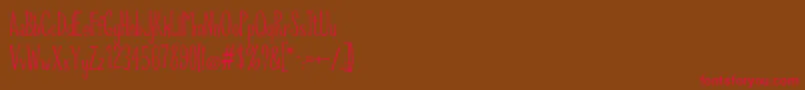 RiddleUpright Font – Red Fonts on Brown Background