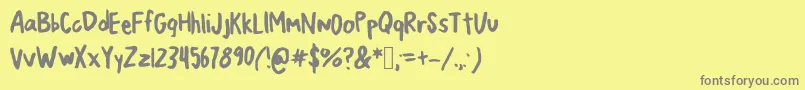 JumpingJacks Font – Gray Fonts on Yellow Background