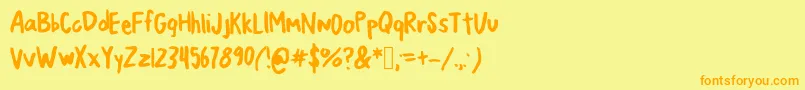 JumpingJacks Font – Orange Fonts on Yellow Background