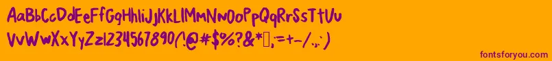 JumpingJacks Font – Purple Fonts on Orange Background