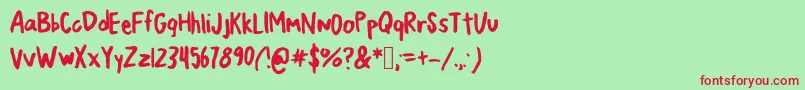 JumpingJacks Font – Red Fonts on Green Background