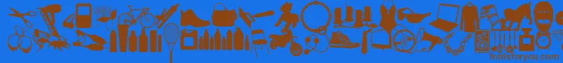 WcSoldOutCBta Font – Brown Fonts on Blue Background