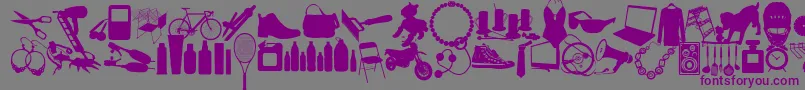 Шрифт WcSoldOutCBta – фиолетовые шрифты на сером фоне