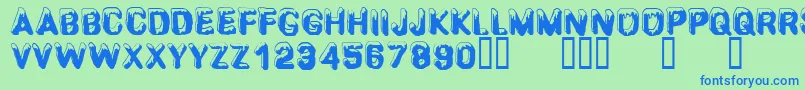 CfsnowballRegular Font – Blue Fonts on Green Background