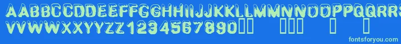 CfsnowballRegular Font – Green Fonts on Blue Background