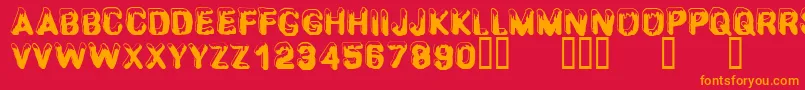 CfsnowballRegular Font – Orange Fonts on Red Background