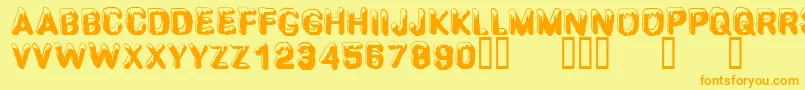 CfsnowballRegular Font – Orange Fonts on Yellow Background