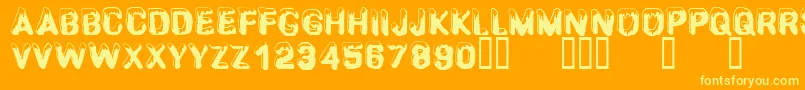 CfsnowballRegular Font – Yellow Fonts on Orange Background