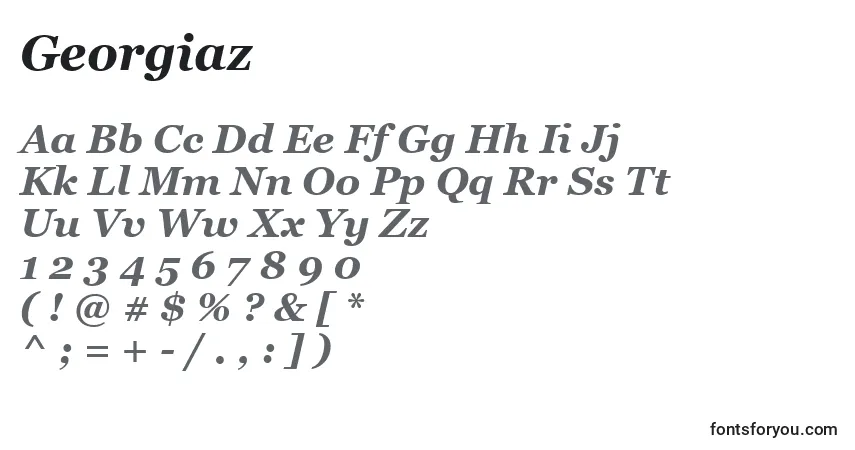Шрифт Georgiaz – алфавит, цифры, специальные символы