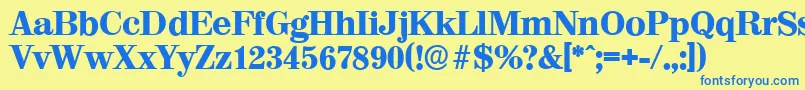 ValenciaserialHeavyRegular Font – Blue Fonts on Yellow Background