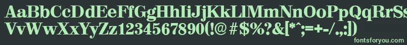 ValenciaserialHeavyRegular Font – Green Fonts on Black Background