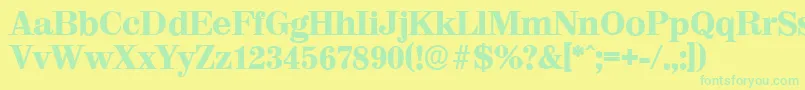 ValenciaserialHeavyRegular Font – Green Fonts on Yellow Background