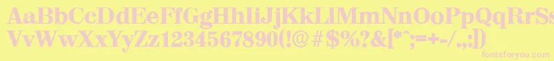 ValenciaserialHeavyRegular Font – Pink Fonts on Yellow Background