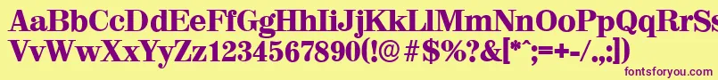 ValenciaserialHeavyRegular Font – Purple Fonts on Yellow Background