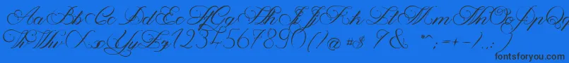 MagnoliaLight-Schriftart – Schwarze Schriften auf blauem Hintergrund