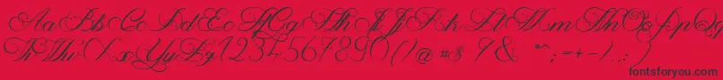 MagnoliaLight Font – Black Fonts on Red Background