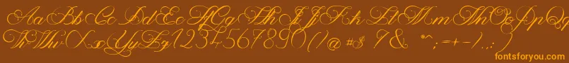 MagnoliaLight Font – Orange Fonts on Brown Background