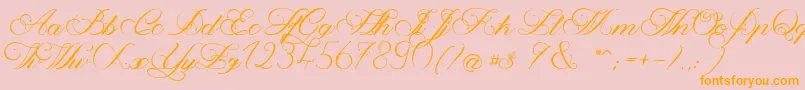 MagnoliaLight Font – Orange Fonts on Pink Background