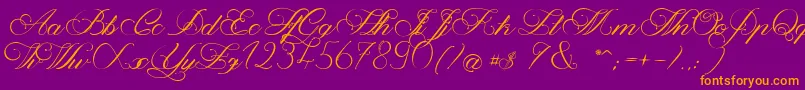 MagnoliaLight Font – Orange Fonts on Purple Background