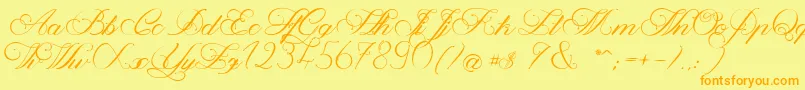 MagnoliaLight Font – Orange Fonts on Yellow Background
