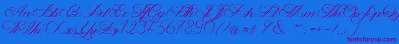 MagnoliaLight Font – Purple Fonts on Blue Background