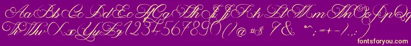 MagnoliaLight Font – Yellow Fonts on Purple Background